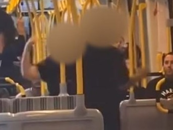 Alleged Gold Coast tram assault caught on camera. Picture: Supplied.