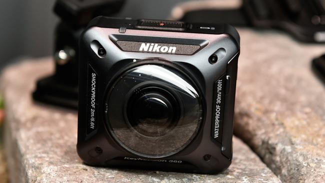 VR cameras emerge ... The Nikon KeyMission 360 action camera uses two cameras to create 4K videos for virtual reality headsets. Picture: Supplied.