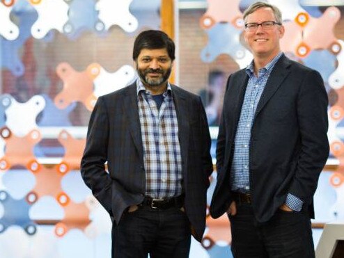 Hubspot co-founders Dharmesh Shah and Brian Halligan. Source: Supplied.