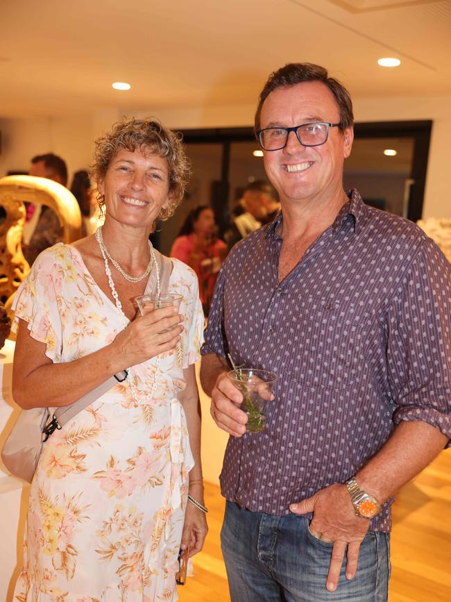 Tania Bangay and Bob Hughes at the SWELL Art Prize at Broadbeach Community Space for Gold Coast at Large. Picture, Portia Large.