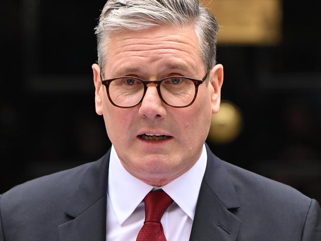 LONDON, ENGLAND - JULY 5:  Labour leader and incoming Prime Minister Sir Keir Starmer speaks to the media as he enters 10 Downing Street following Labour's landslide election victory  on July 5, 2024 in London, England. The Labour Party won a landslide victory in the 2024 general election, ending 14 years of Conservative government. (Photo by Leon Neal/Getty Images)