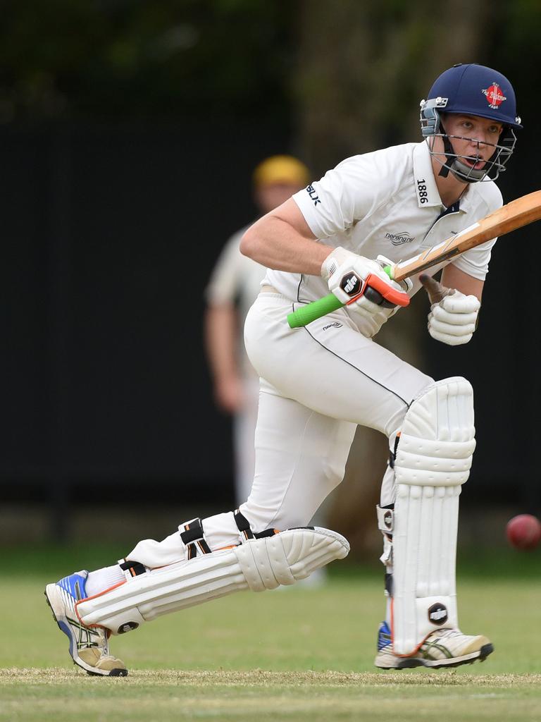 Kookaburra Cup cricket - Queens vs. Mudgeeraba Nerang at Greg Chaplin Oval, Southport. Mudgeeraba batsman Marco Kroon. (Photos/Steve Holland)