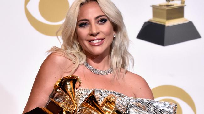 Lady Gaga, here at the 2019 Grammy Awards, skipped this year’s ceremony despite winning two awards. Picture: Getty