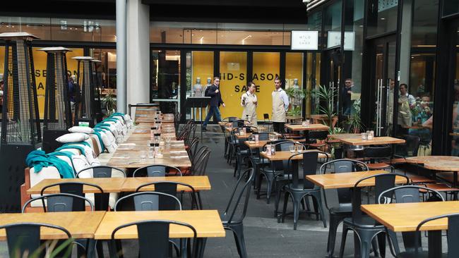 16/3/20: A deserted Barangaroo business district. More workers are staying home to avoid catching coronavirus. John Feder/The Australian.