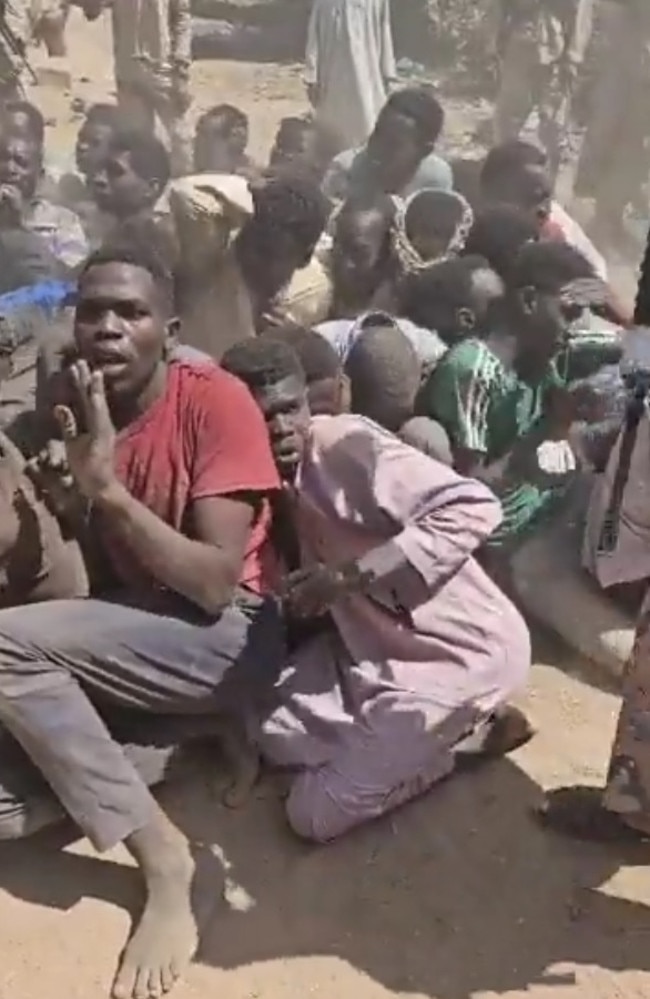 Video on social media reportedly showing Sudanese civilians attacked by militias. Picture: X