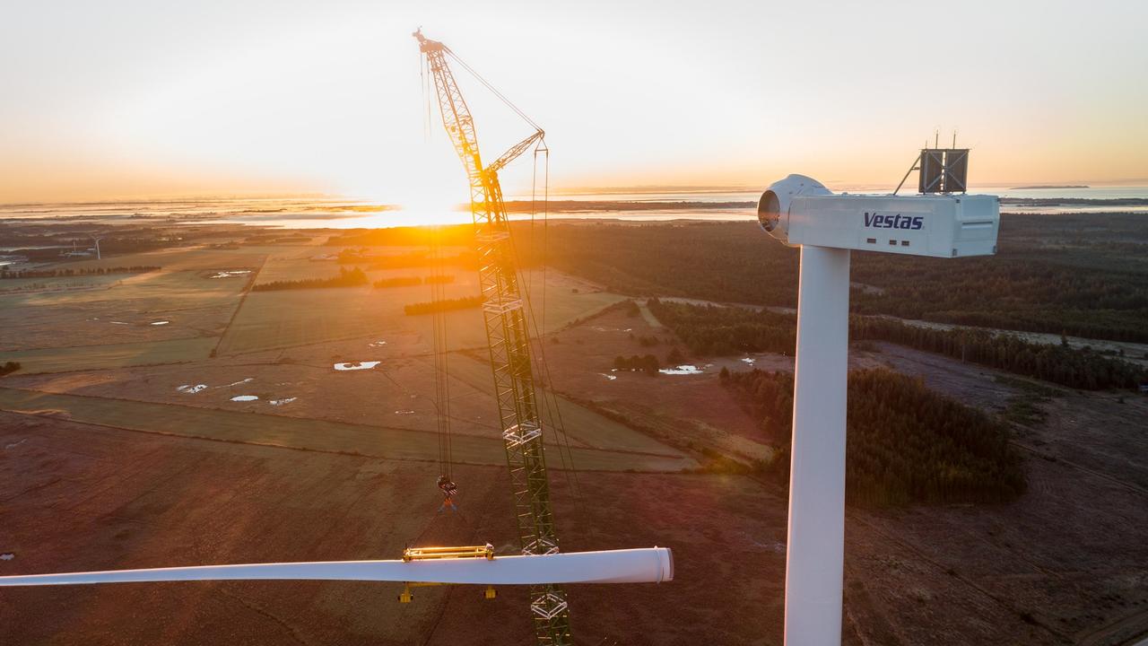 Turbines being assembled at the site. Picture: Supplied