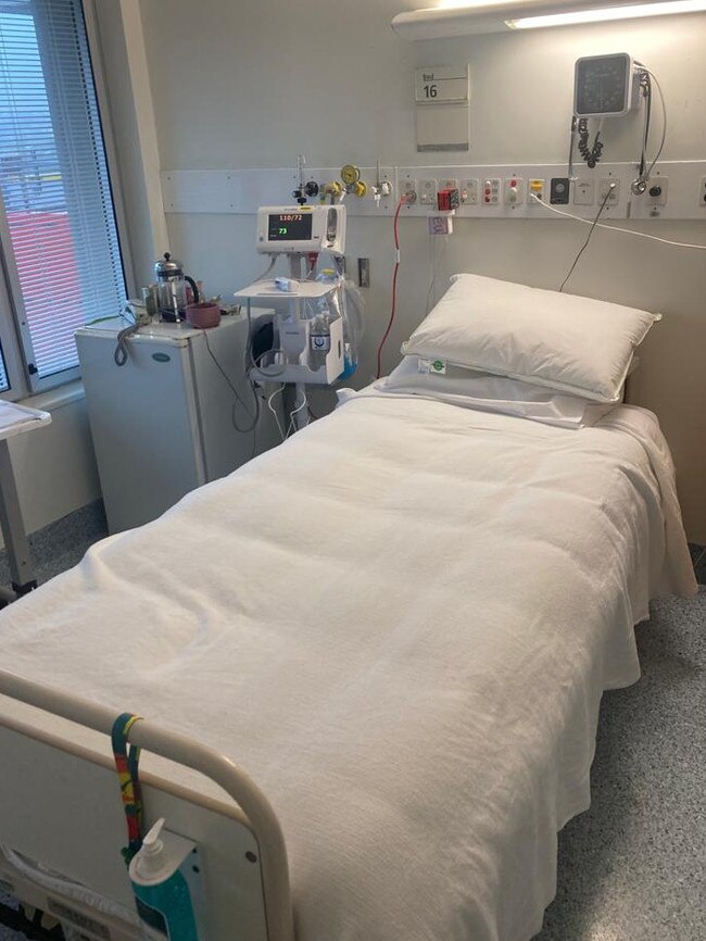 The hospital room where Amanda James was treated for Covid-19. Picture: supplied