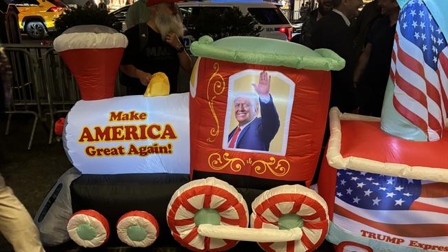 Trump train outside Trump Tower in New York. Picture: Benedict Brook