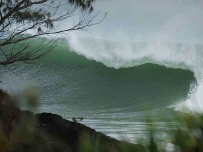 Big surf at Coolum as ex Tropical Cyclone Seth makes its way down South East Queensland. Picture Lachie Millard