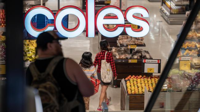 Coles has defended the higher prices in store, claiming it only makes $2.60 for every $100 a customer spends. Picture: NCA NewsWire / Naomi Jellicoe