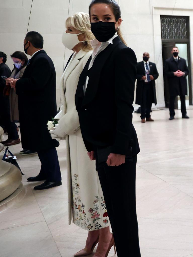 A full length look at Dr Biden wearing the coat. Picture:. Chip Somodevilla/Getty Images/AFP