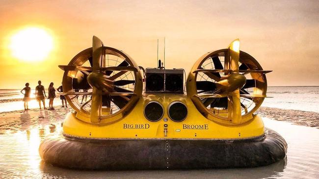 A hovercraft in Broome. A fleet of much larger crafts was planned for Victoria. Picture: CMV