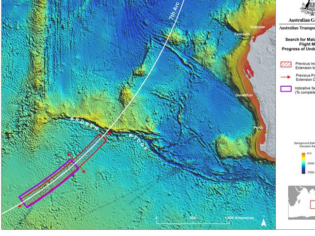 MH370 revised search area following Bayseian analysis