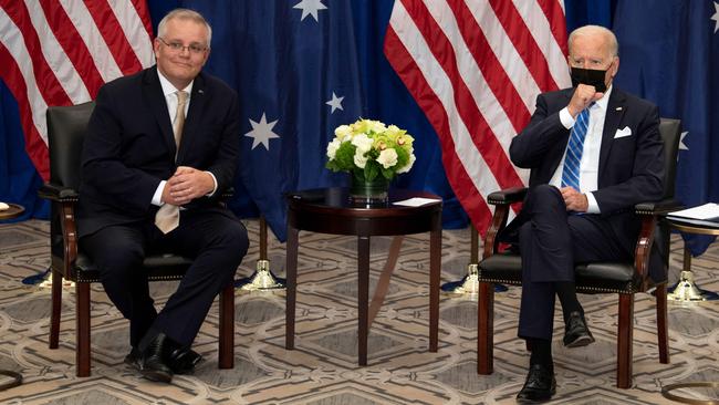 Prime Minister Scott Morrison meets with US President Joe Biden on the sidelines of the 76th UN General Assembly in New York.