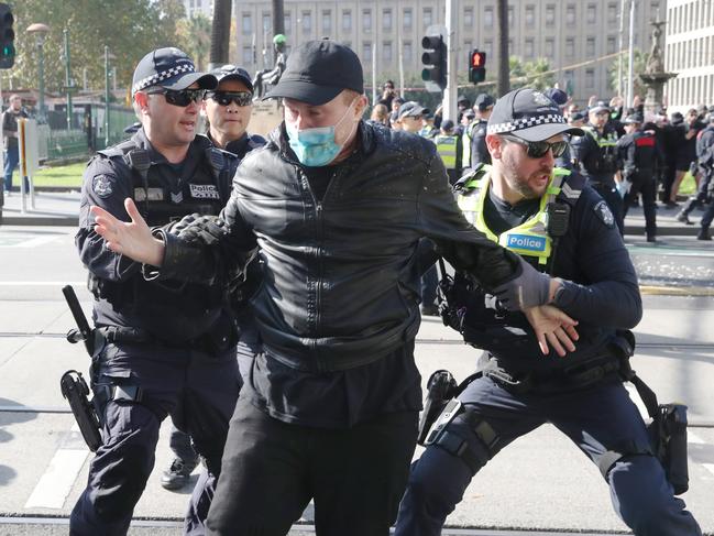 Police were out in force. Picture: David Crosling