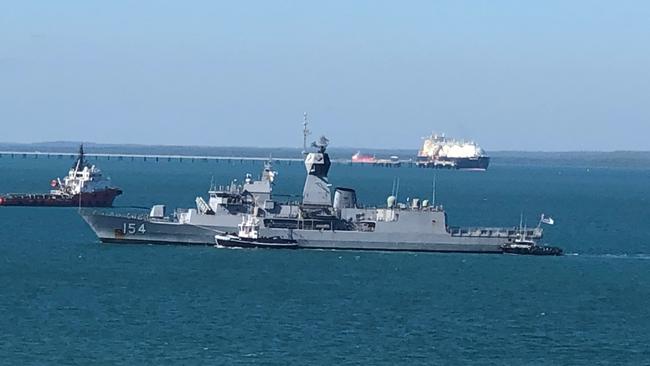 HMAS Parramatta in Darwin Harbour. Picture Supplied