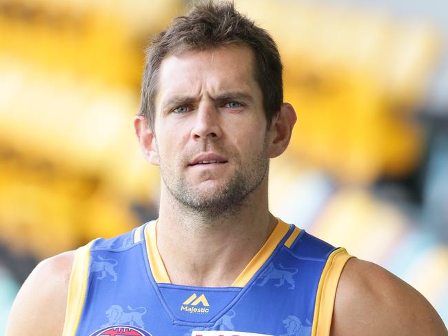 Luke Hodge poses for a photo at The Gabba 8th February 2018Brisbane Lions media day 8th February 2018Photo AAP/ Ric Frearson