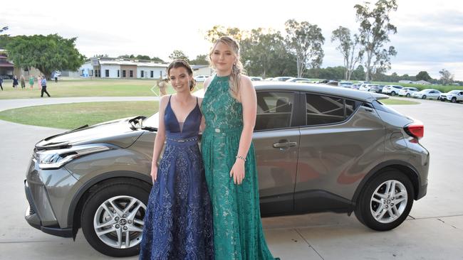 Kaylee Hillyard and Samantha Scott. Photographs from the Gilroy Santa Maria College Formal 2022 in Ingham on Friday night. Picture: Cameron Bates