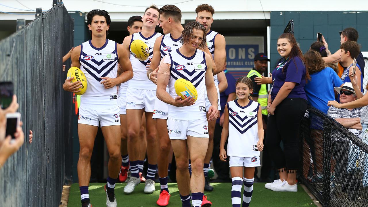 A Fremantle player is currently away from the club after having contact with a friend with was in China. Photo: Gary Day/AAP Image.
