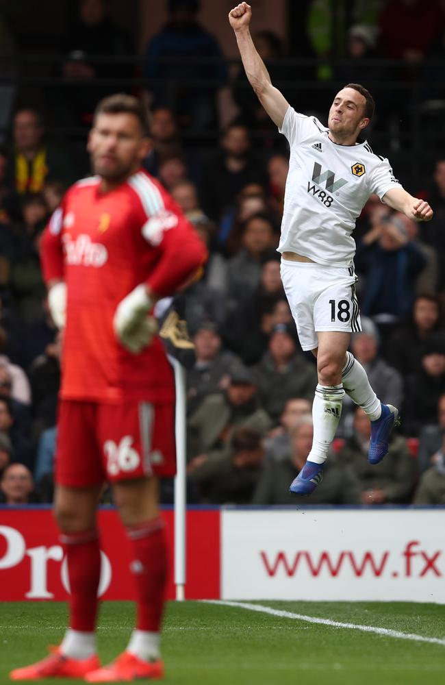 The agony and the ecstasy as Jota celebrates and Foster laments. Picture: Getty Images