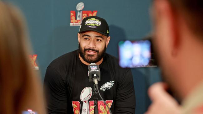 Bankstown-born NFL star Jordan Mailata is set to become the second Aussie to play in two Super Bowls. Picture: Michael DeMocker.