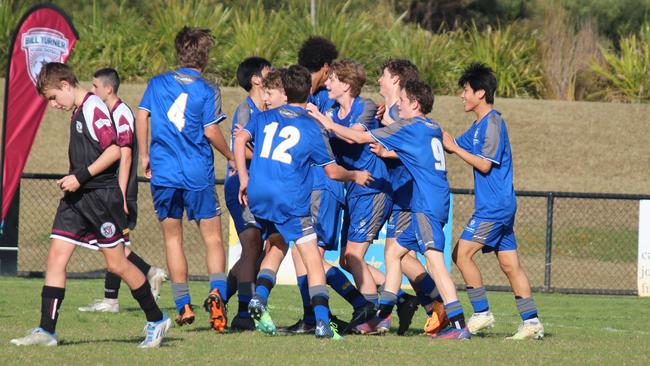 Bill Turner School Football Semifinals: Churchie loves winning. Picture: Jason Tobin.