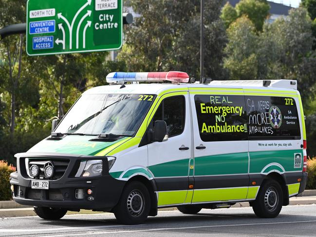 ADELAIDE, AUSTRALIA - NewsWire Photos MAY 12, 2021: General coverage of ambulance services at Royal Adelaide Hospital as South Australia's emergency healthcare system strains under high demand. Picture: NCA NewsWire / Naomi Jellicoe