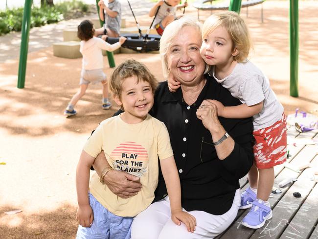 National Children's Commissioner Anne Hollands, centre, with her Louis and Reuben. Picture: Darren Leigh Roberts