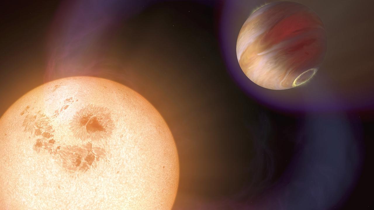 Picture released 04/10/2006 by the European Space Agency shows an artist's impression of a unique type of exoplanet discovered with the Hubble Space Telescope. This image presents a purely speculative view of what such a "hot Jupiter" (word dedicated to planets so close to their stars with such short orbital periods) might look like.