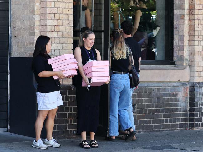 Shoppers were seen walking out with stacks of boxes from the bakery. Picture: Tertius Pickard/news.com.au