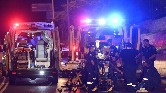 Emergency services were called to Empress St, Hurstville on the night of the incident to take Mr Karki to hospital. Picture: Gordon McComiskie