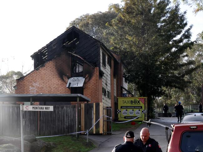 The burnt out house in Macquarie Fields. Picture: NCA NewsWire / Damian Shaw