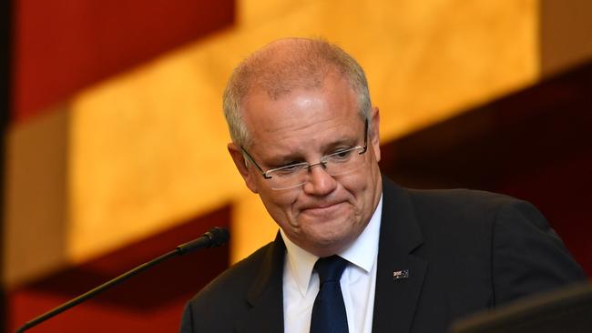 Prime Minister Scott Morrison performs a reading during Good Friday Easter services. Picture: AAP