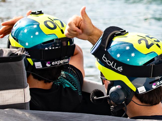 Australian sailors hiit the water for first time in practice for the America's Cup Youth regatta. Picture: Supplied: @sailorgirlhq