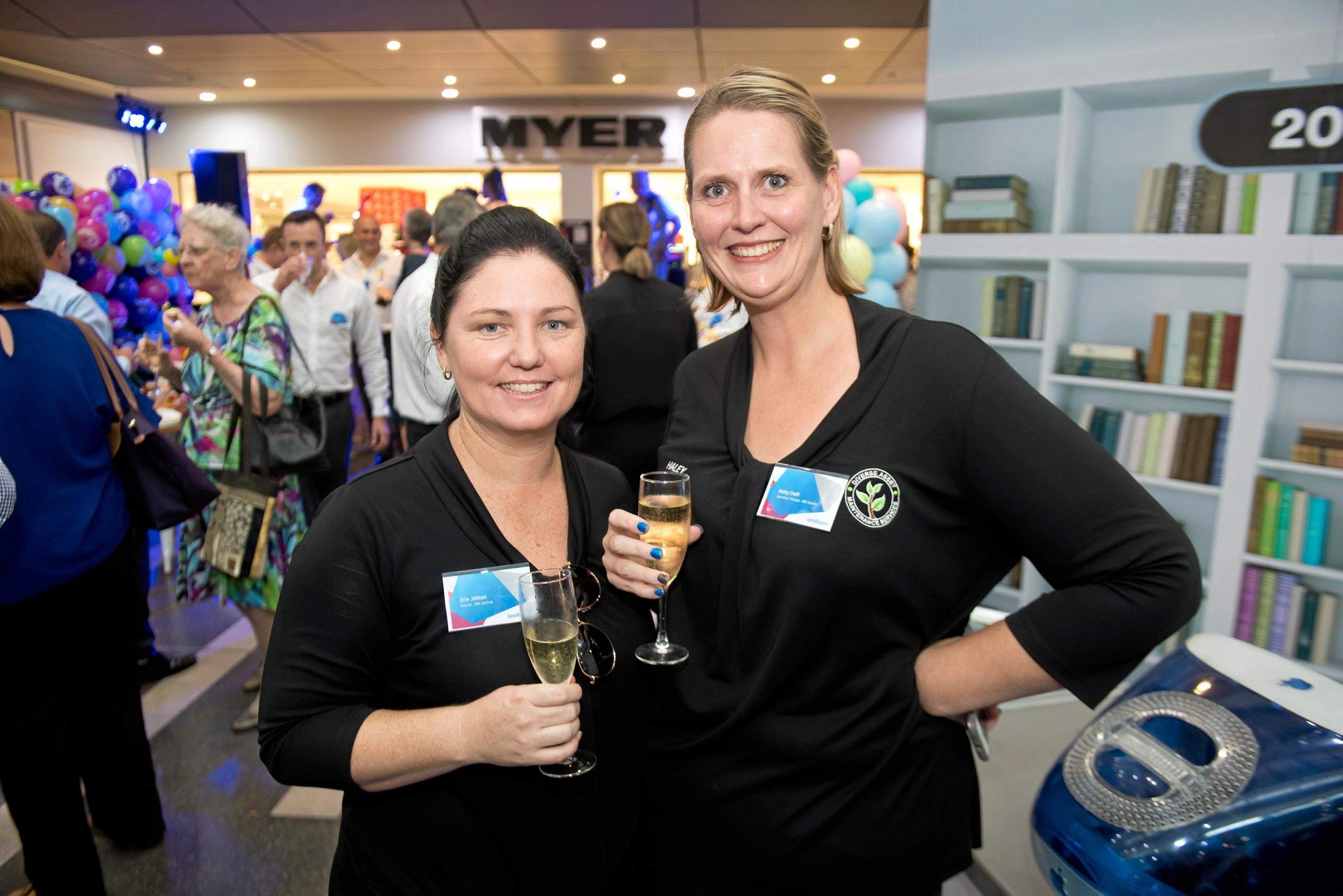 Erin Jobson and Haley Crofts at the Caneland Central 40th birthday celebrations. Picture: Emma Murray