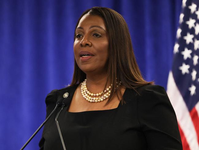 Attorney General Letitia James speaks during a press conference following the verdict against former US President Donald Trump in the civil fraud trial. Picture: Getty Images/AFP