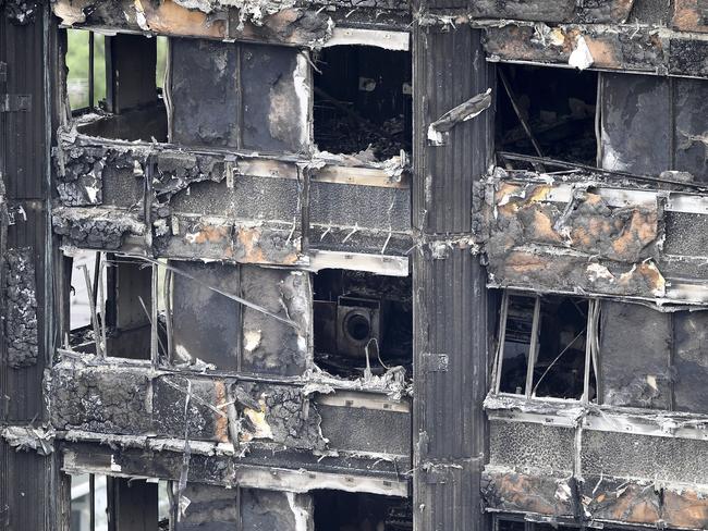 A washing machine is seen among the remains of Grenfell Tower. Picture: Getty