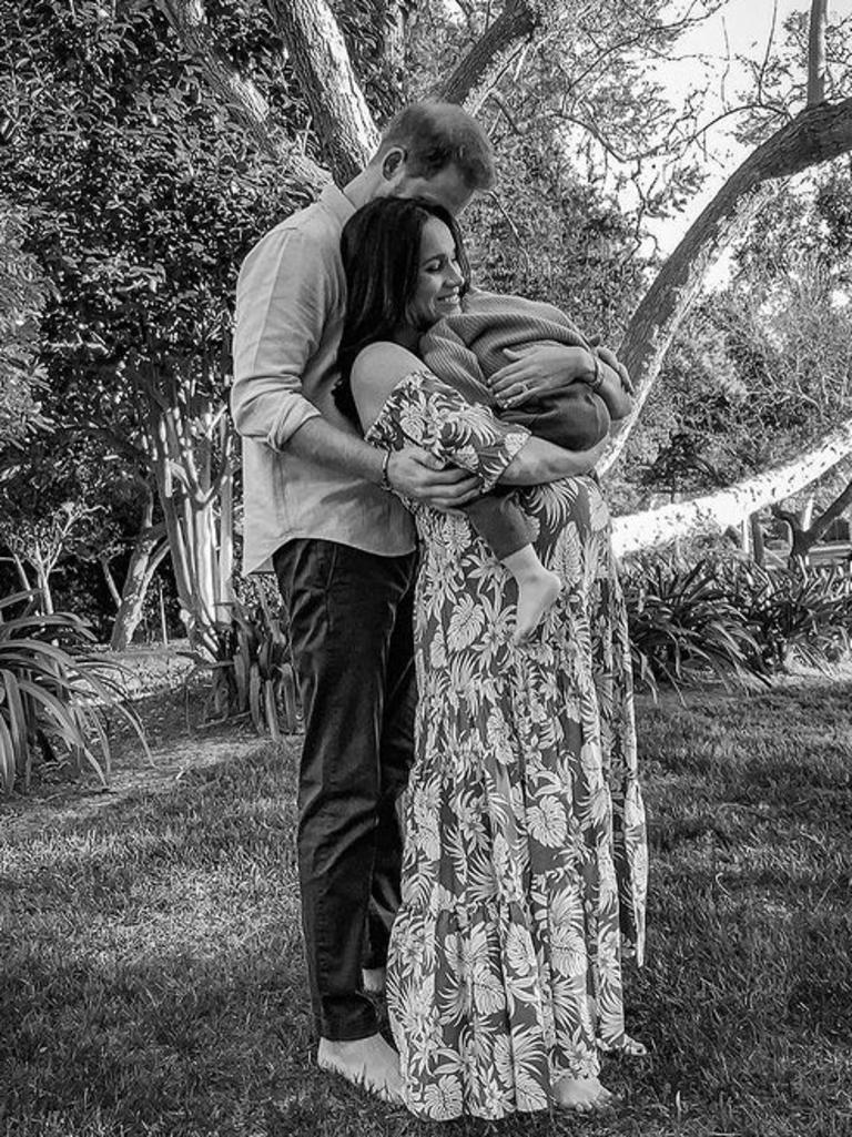 Harry, Meghan and Archie, while Meghan was pregnant with Lilibet. Picture: Instagram