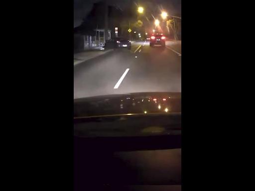 Dash cam: Moment driver collides with power pole in Box Hill