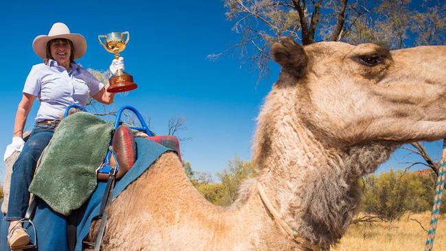 Melbourne Cup-winning trainer Sheila Laxon on one of her Cup tours.