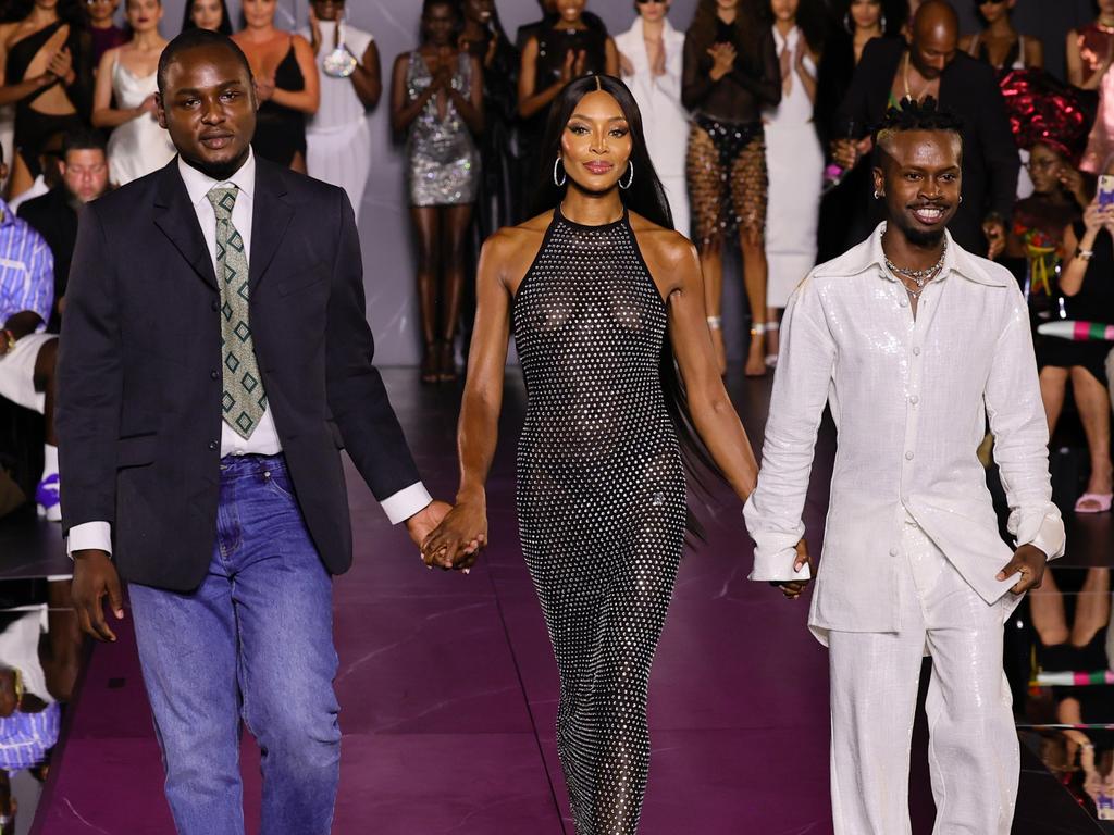 emerging fashion designers Victor Anate and Edvin Thompson helped her design the 70 pieces for the fast-fashion brand. Picture: Theo Wargo / Getty Images North America