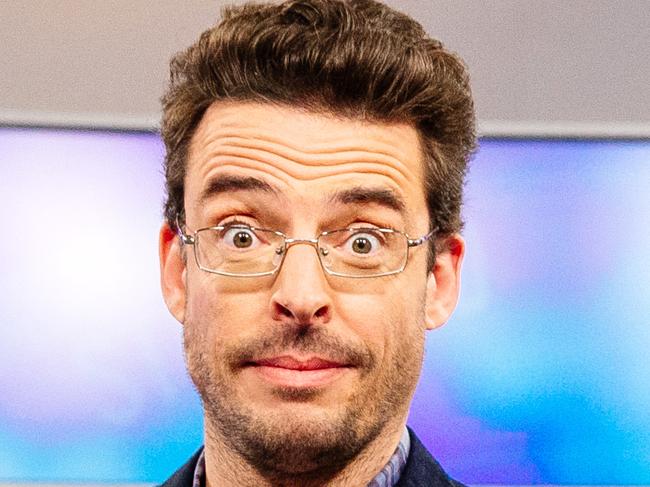 Studio 10's Sarah Harris and Joe Hildebrand during a photo shoot on set to announce that the show is extending an hour each day to noon. Picture: Jonathan Ng