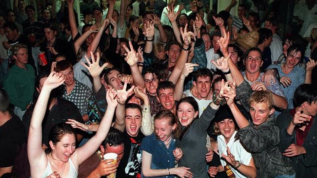 Schoolies partying in the mid-1990s.