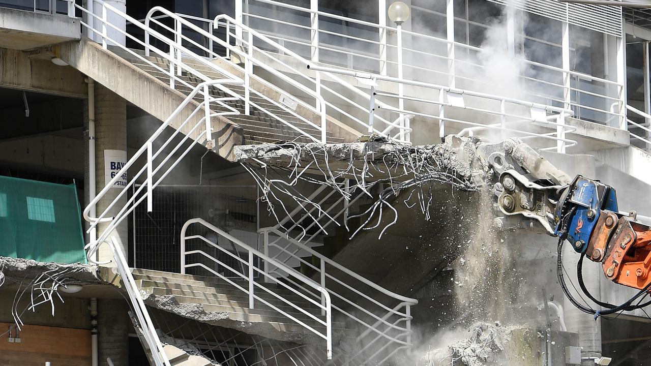 Demolition work is seen underway at Allianz Stadium in Sydney. Picture: Dan Himbrechts/AAP