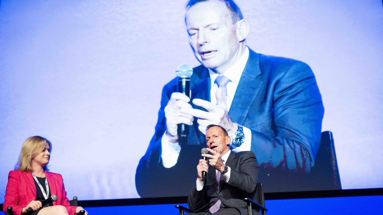 Former PM Tony Abbott addressed the conference. Picture: NewsWire / Monique Harmer