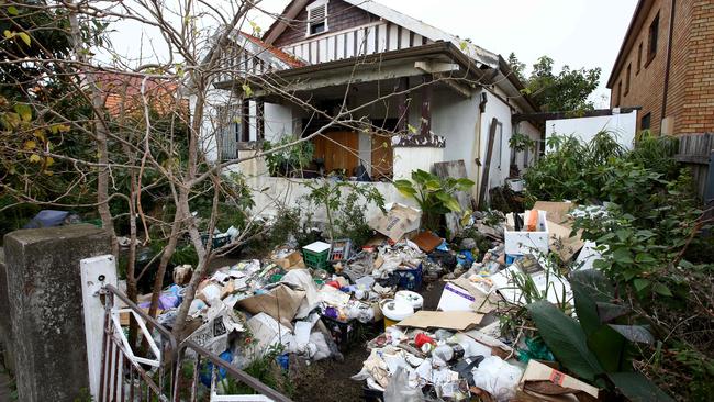 The infamous hoarder house in Bondi owned by the Bobolas family. Picture: Chris Pavlich