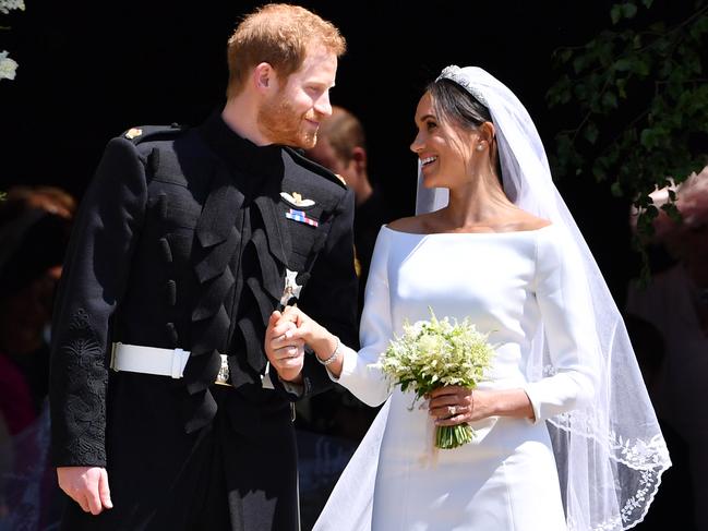 Prince Harry, the Duke of Sussex, and Meghan, the Duchess Of Sussex, on their wedding day. Picture: Getty