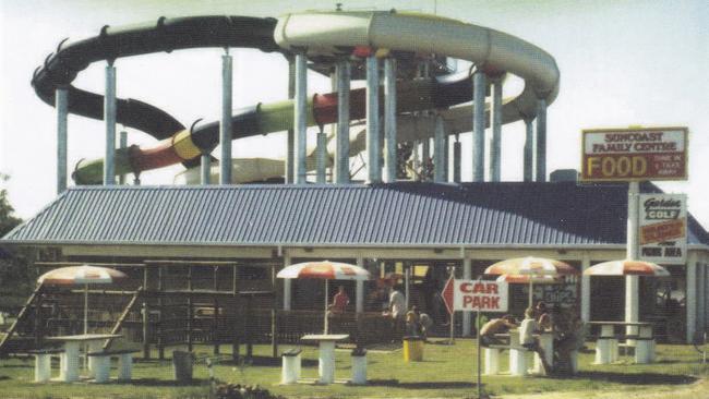 Black Hole Waterslides at Currimundi. Photo: 'Caloundra- The Past 100 Years'.