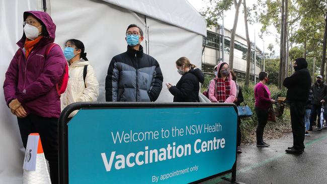 Many young Aussies lined up to get the Covid-19 Vaccine after changes to the rollout were made. Picture: NCA NewsWire / Gaye Gerard