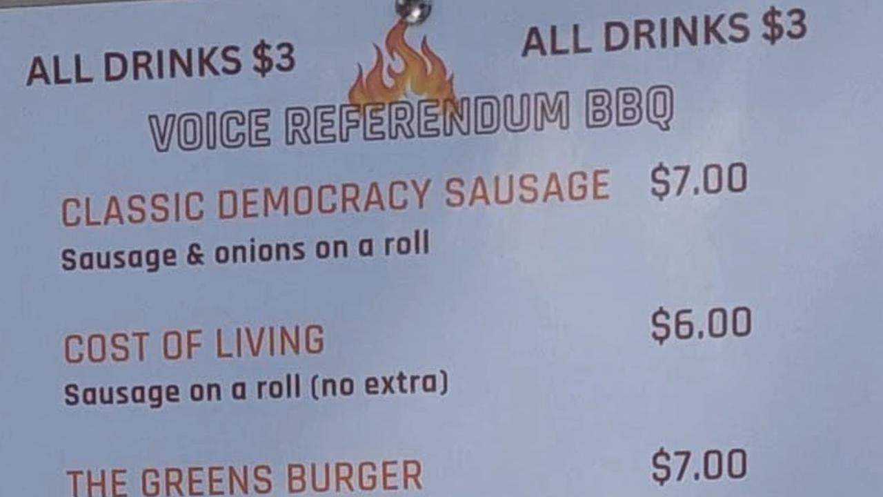 The Voice to Parliament voting day featured a 'cost-of-living' democracy sausage. Picture: Supplied